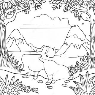 Pointillism Nature Scene Coloring Page 57172-47491