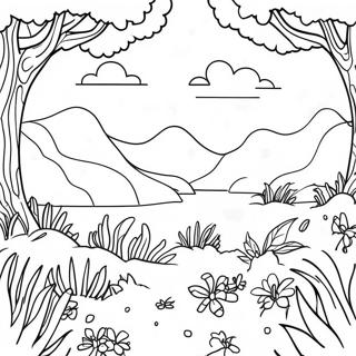 Pointillism Nature Scene Coloring Page 57172-47492