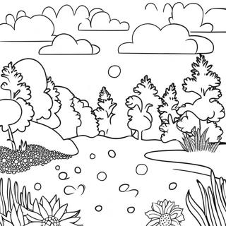 Pointillism Nature Scene Coloring Page 57172-47556