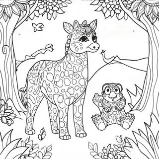 Pointillism Animal Kingdom Coloring Page 57173-47493