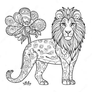 Pointillism Animal Kingdom Coloring Page 57173-47496