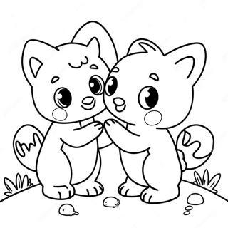 Cute Fluvsies Playing Together Coloring Page 57213-47598