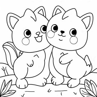 Cute Fluvsies Playing Together Coloring Page 57213-47599