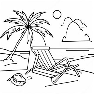 Paradise Beach Scene Coloring Page 57222-47595