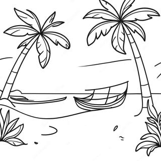 Paradise Beach Scene Coloring Page 57222-47596