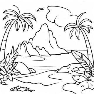 Tropical Paradise Island Coloring Page 57223-47618