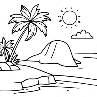 Tropical Paradise Island Coloring Page 57223-47619