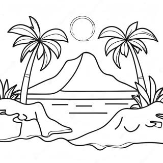 Tropical Paradise Island Coloring Page 57223-47620