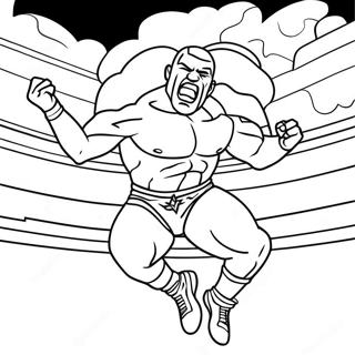 Dynamic Wwe Wrestler Jumping Coloring Page 57243-47622