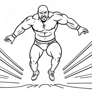 Dynamic Wwe Wrestler Jumping Coloring Page 57243-47623