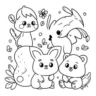 Cute Woodland Creatures Coloring Page 5724-4582