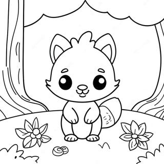 Cute Woodland Creatures Coloring Page 5724-4583