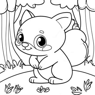 Cute Woodland Creatures Coloring Page 5724-4584