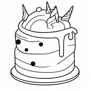 Fortnite Birthday Cake Coloring Page 57303-47658