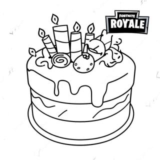 Fortnite Birthday Cake Coloring Page 57303-47660