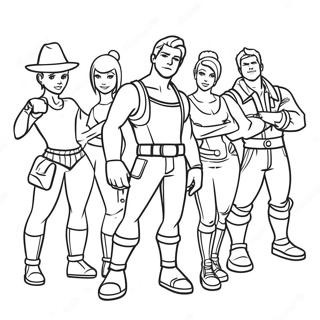 Fortnite Characters Party Coloring Page 57304-47661