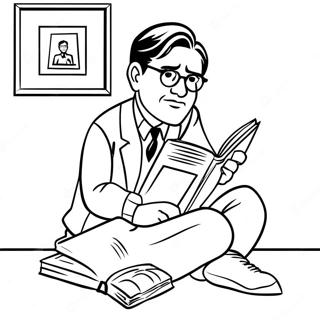 Atticus Finch Reading A Book Coloring Page 57324-47678