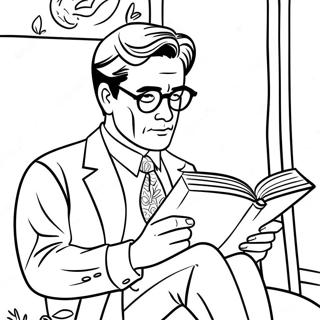 Atticus Finch Reading A Book Coloring Page 57324-47679