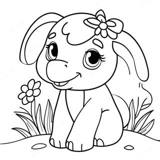 Cute Ella With Flowers Coloring Page 57334-47687