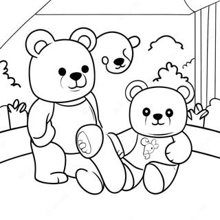 Cute Roblox Bear Playing With Friends Coloring Page 57344-47695