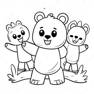 Cute Roblox Bear Playing With Friends Coloring Page 57344-47696