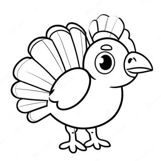 Simple Cute Turkey Coloring Page 57353-47701