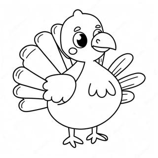 Simple Cute Turkey Coloring Page 57353-47702