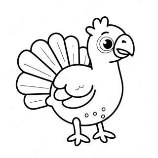 Simple Cute Turkey Coloring Page 57353-47703