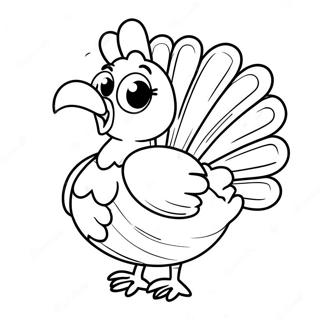 Adorable Cartoon Turkey Coloring Page 57354-47697