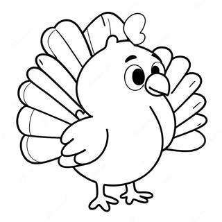 Adorable Cartoon Turkey Coloring Page 57354-47698