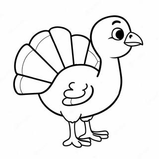 Adorable Cartoon Turkey Coloring Page 57354-47699