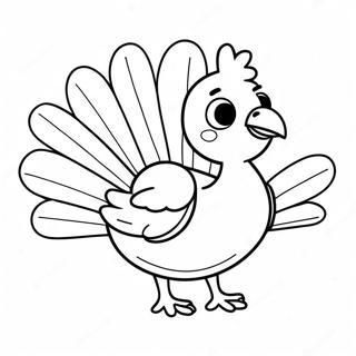 Adorable Cartoon Turkey Coloring Page 57354-47700