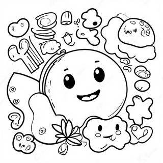 Cheesy Macaroni With Smiling Face Coloring Page 57415-47741