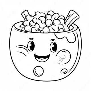 Cheesy Macaroni With Smiling Face Coloring Page 57415-47742