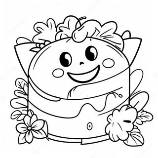 Cheesy Macaroni With Smiling Face Coloring Page 57415-47744