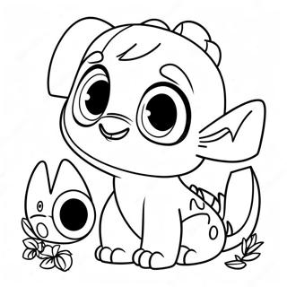 Adventurous Stitch And Toothless Coloring Page 57475-47790