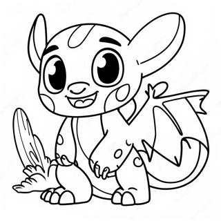 Adventurous Stitch And Toothless Coloring Page 57475-47791