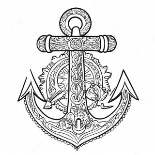 Intricate Nautical Anchor Coloring Page 57525-47830