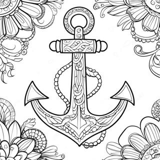 Intricate Nautical Anchor Coloring Page 57525-47832