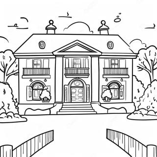 Mansion Coloring Page 5753-4602