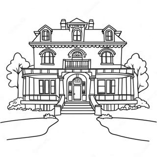 Mansion Coloring Page 5753-4604