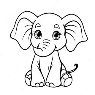 Baby Elephant Coloring Page 57544-47842