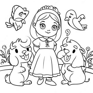 Elinor With Colorful Friends Coloring Page 57575-47870