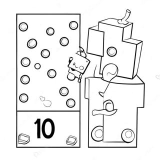 Numberblocks 100 Coloring Pages