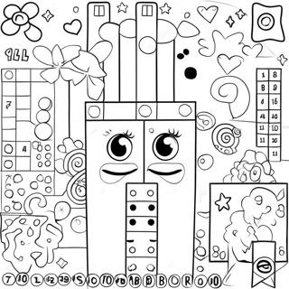 Colorful Numberblocks 100 Coloring Page 57595-47888