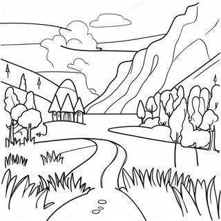 Beautiful Swedish Landscape Coloring Page 57605-47895