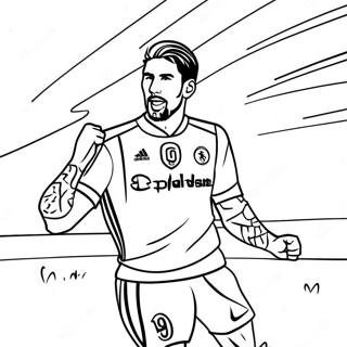 Sergio Ramos In Action Coloring Page 57615-47906