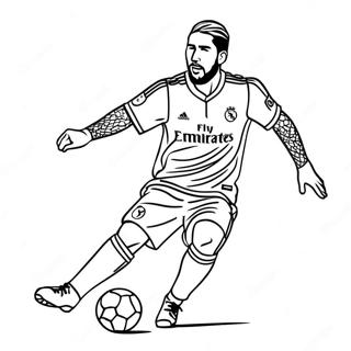 Sergio Ramos In Action Coloring Page 57615-47908