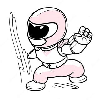 Cute Pink Power Ranger In Action Coloring Page 57635-47922