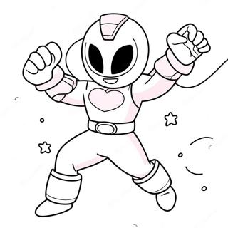 Cute Pink Power Ranger In Action Coloring Page 57635-47923